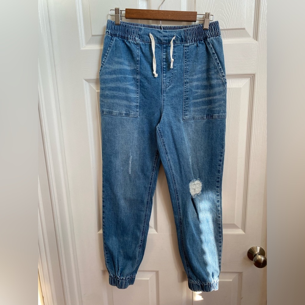 Love Revival Denim Joggers  Size Large